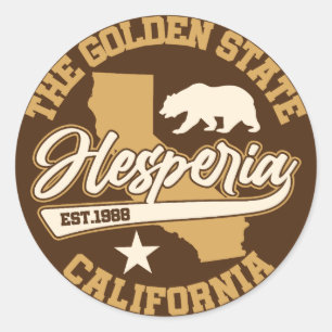 Pegatina Redonda Hesperia, California