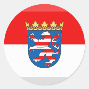 Pegatina Redonda Hessen Flag Gem