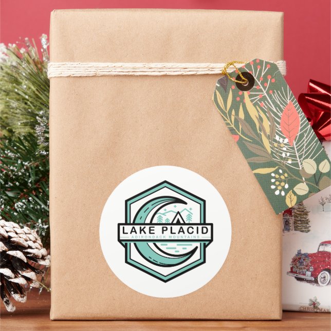 Pegatina Redonda Hexado de luna LAKE PLACID (Vacaciones)