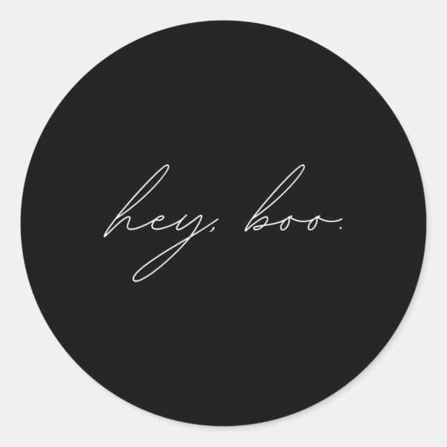 Pegatina Redonda Hey Boo Halloween (Anverso)