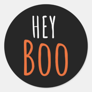 Pegatina Redonda Hey Boo Halloween Ghost Boo