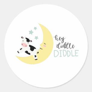 Pegatina Redonda Hey Diddle Diddle