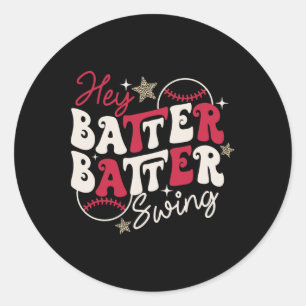 Pegatina Redonda Hey Tter Tter Swing Game Day Vender Cheer Mom Funn