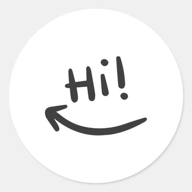 Pegatina Redonda Hi smiling (Anverso)