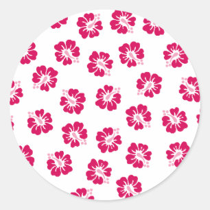 Pegatina Redonda Hibiscus