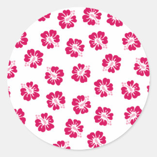 Pegatina Redonda Hibiscus