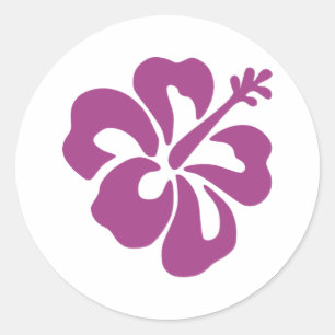 Pegatina Redonda Hibiscus Flower