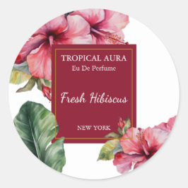 Pegatina Redonda Hibiscus Perfume Label