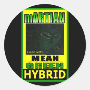 PEGATINA REDONDA HÍBRIDO MARTIAN MEAN VERDE