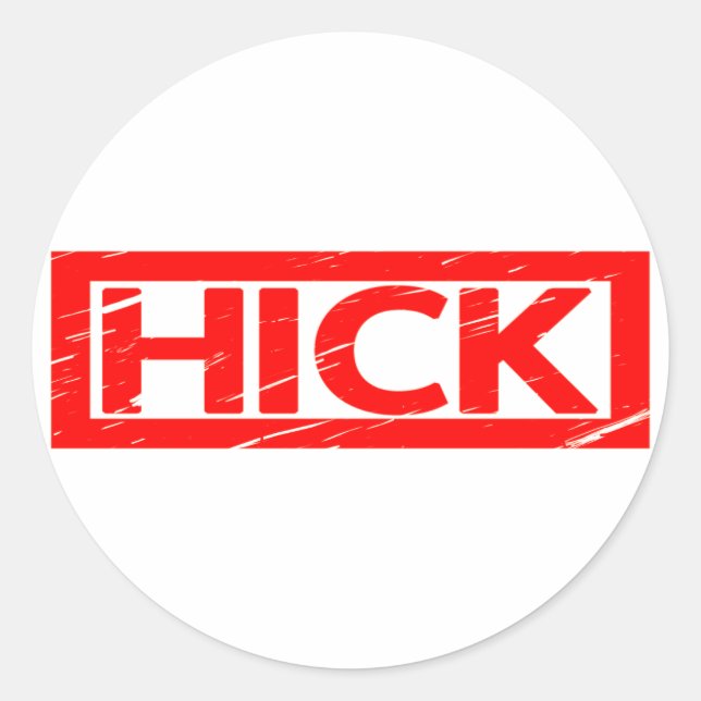 Pegatina Redonda Hick Stamp (Anverso)