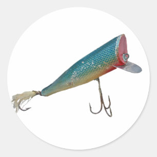Pegatina Redonda Hickey Do Beachcomber Vintage Fishing Lure Series