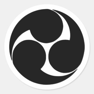 Pegatina Redonda Hidari mitsudomoe, Japón