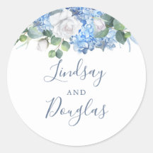 Hidrangea y Flores blancas color de agua azul turb