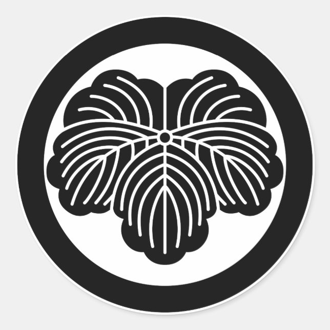 Pegatina Redonda Hiedra en círculo (Anverso)