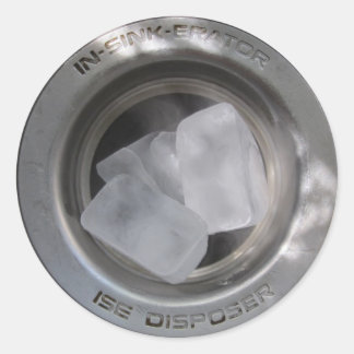 Pegatina Redonda Hielo en la basura