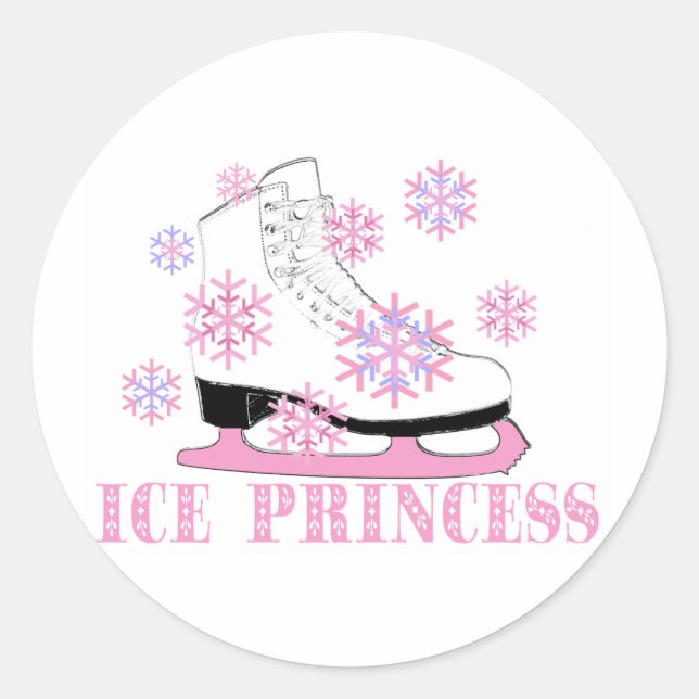 Pegatina Redonda Hielo Princess Skate (Anverso)