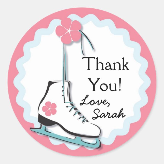 Pegatina Redonda Hielo Skate (Anverso)