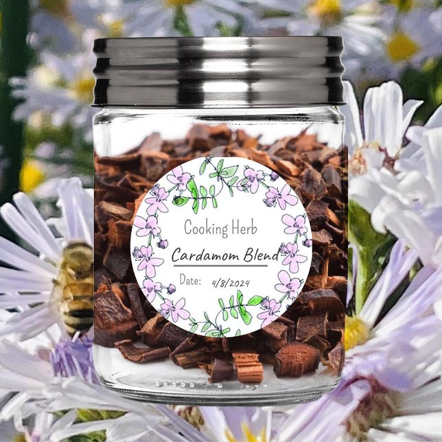 Pegatina Redonda Hierbas de cocción en blanco Jar Label Thyme Perso (Subido por el creador)