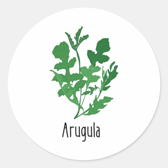 Pegatina Redonda Hierbas de las especias de Arugula (Anverso)