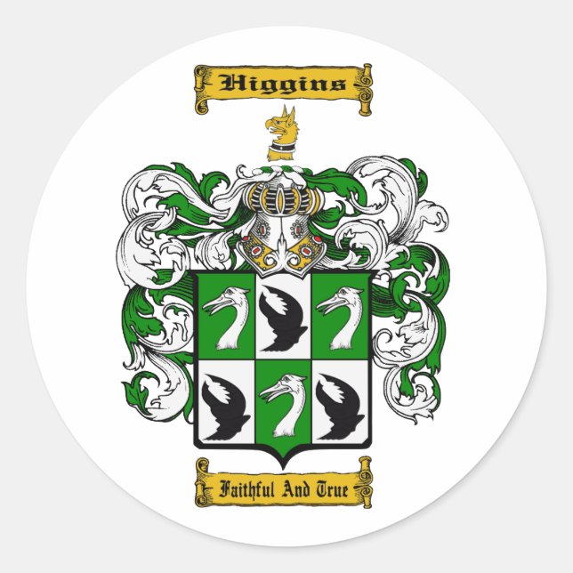 Pegatina Redonda Higgins (inglés) (Anverso)