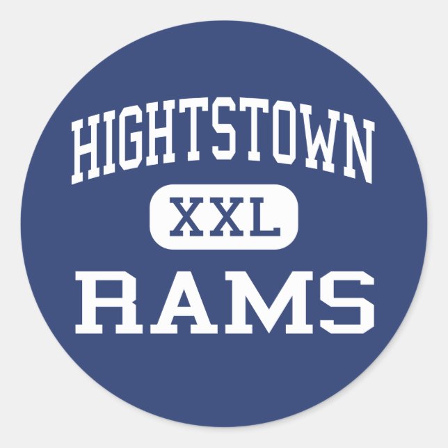 Pegatina Redonda Hightstown - Rams - High - Hightstown New Jersey (Anverso)