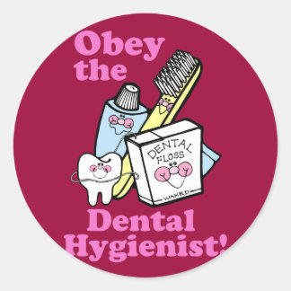Pegatina Redonda Higienista dental