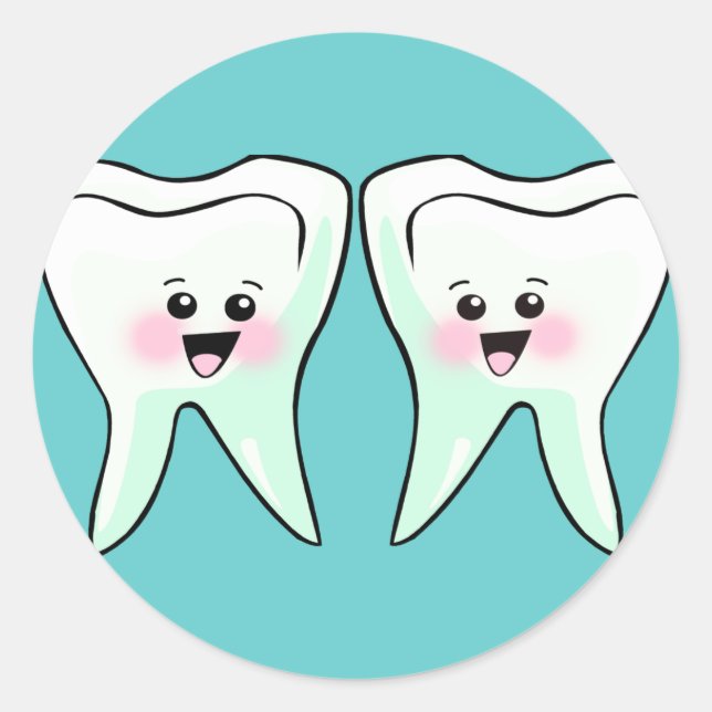 Pegatina Redonda Higienista Dental Dentista (Anverso)