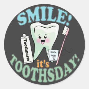 Pegatina Redonda Higienista Dental Dentista