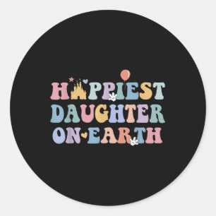 Pegatina Redonda Hija más feliz del Día de la Madre terrestre, coin