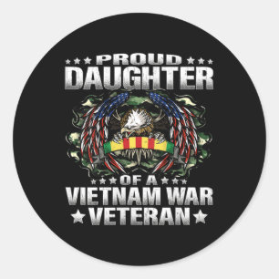 Pegatina Redonda Hija Orgullosa De Un Veterano De Guerra De Vietnam
