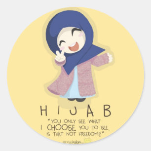 Pegatina Redonda Hijab es libertad