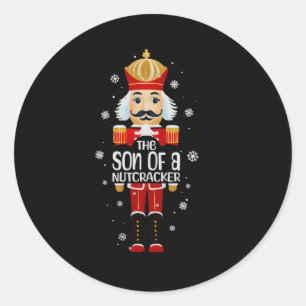 Pegatina Redonda Hijo De Un Cascanueces Divertida Navidad Familia C
