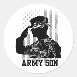 Pegatina Redonda Hijo del Ejército