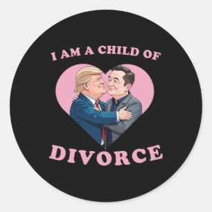 Pegatina Redonda Hijo Divorciado De Trump Divorcio Divertido Meme