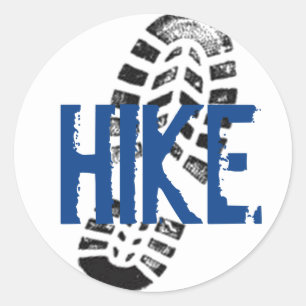 Pegatina Redonda Hike Bootprint