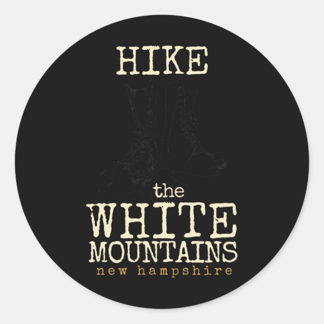 Pegatina Redonda Hike The White Mountains , New Hampshire Tee  (Anverso)