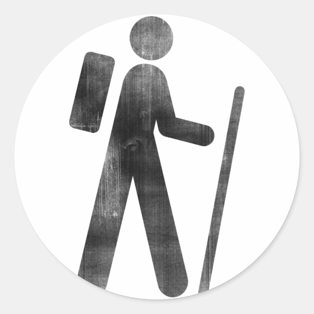 Pegatina Redonda Hiker (Anverso)