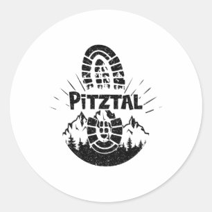 Pegatina Redonda Hiker Pitztal Tyrol Austria Vacaciones