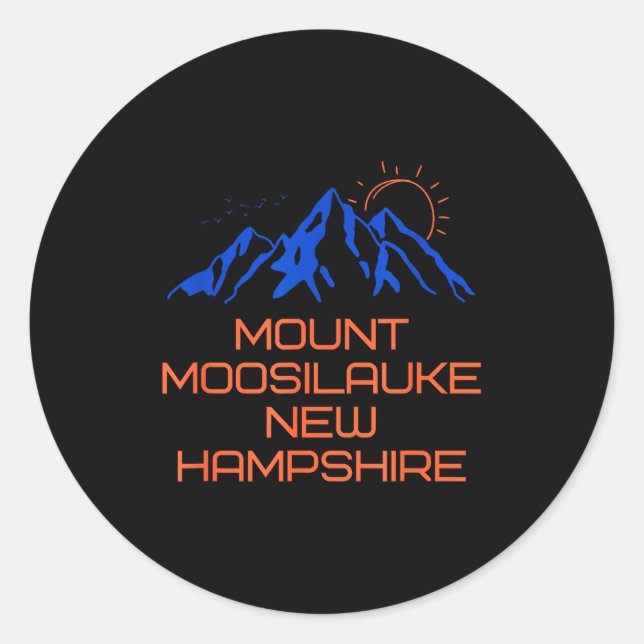 Pegatina Redonda Hiking Mount Moosilauke New Hampshire Mountain Cli (Anverso)