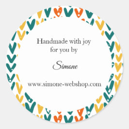 Pegatina Redonda Hilados de hilados de punto hechos a mano