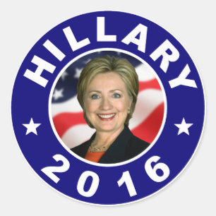 Pegatina Redonda Hilary 2016