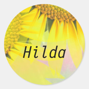 Pegatina Redonda Hilda