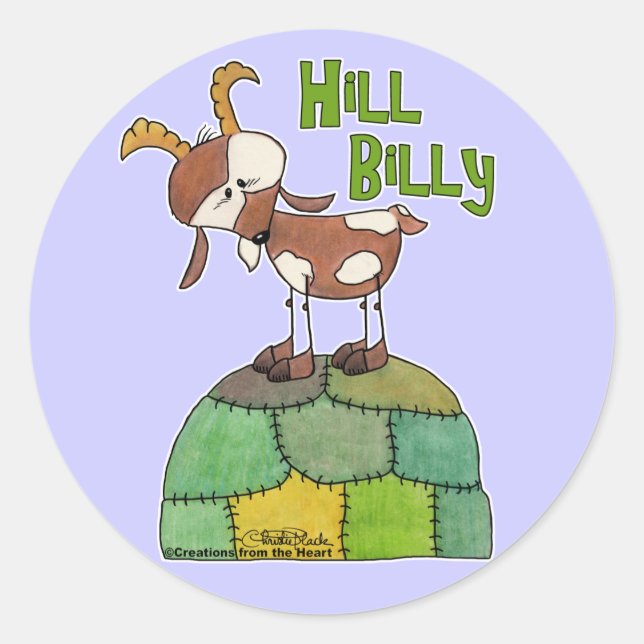 Pegatina Redonda Hill Billy (Anverso)