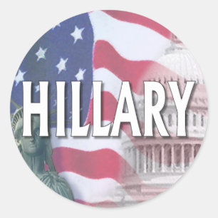PEGATINA REDONDA HILLARY