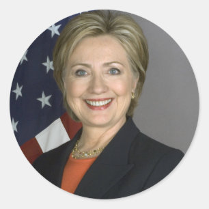 Pegatina Redonda Hillary Clinton