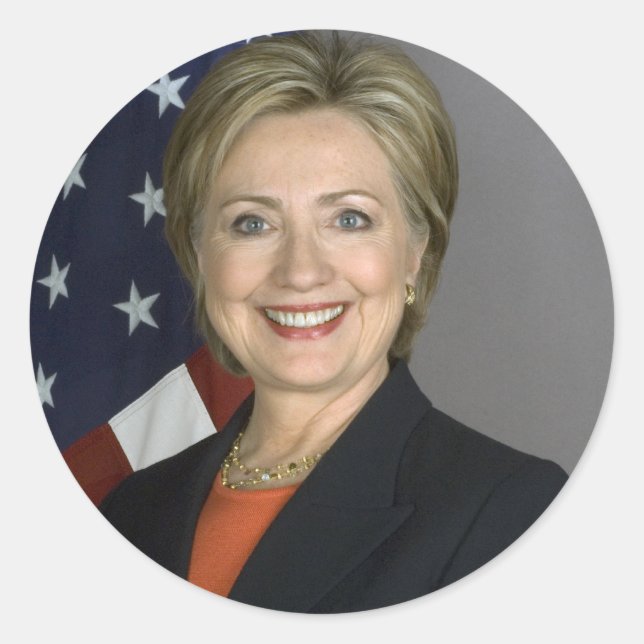 Pegatina Redonda Hillary Clinton (Anverso)