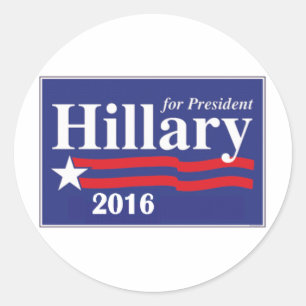 Pegatina Redonda Hillary Clinton para la presidencia 2016