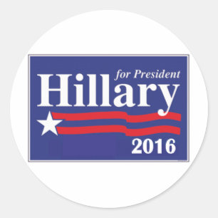 Pegatina Redonda Hillary Clinton para la presidencia 2016
