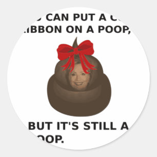 Pegatina Redonda Hillary Poop
