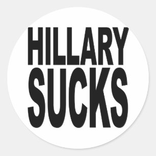 Pegatina Redonda Hillary Sucks